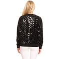 thumbnail image 2 of Veste à Paillettes pour Femmes à Manches Longues avec Fermeture Éclair Frontale et Poignets Côtelés, 2 of 5
