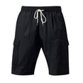 thumbnail image 4 of Plebaso Mens Casual Shorts Drawstring Lightweight Summer Shorts Solid Color Loose Beach Shorts for Men, 4 of 7