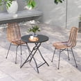 thumbnail image 4 of Costway Table Pliante Ronde de 23 Pouces pour Patio Extérieur, Table Bistro avec Dessus de Table en Verre Trempé, 4 of 9