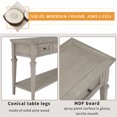 thumbnail image 4 of MODERNLUXE Table Console Rétro de 50 Pouces, Table de Sofa, Table d'Entrée avec 3 Tiroirs et Tablette Inférieure Ouverte pour Entrée, Couloir et Salon, Gris, 4 of 7