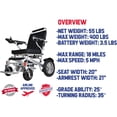 thumbnail image 2 of LEON Fauteuil Roulant Électrique Pliable Léger Motorisé Haut de Gamme 400 Lb Charge Max -500 W - 18 Miles, 2 of 10
