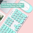thumbnail image 2 of T-WOLF TF770 2.4G Wireless Keyboard Combo Retro Punk Round Keycap Comfortable Mute Typing Wide Compatibility Pink, 2 of 7