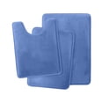 thumbnail image 2 of Bathroom Rugs Sets 3 Piece,Soft Absorbent Bath Mat and U-Shaped Toilet Rug with Non Slip Backing,Shaggy Bath Mats for Bathroom, Bathroom Floor Mat Absorbent Corals Velvet Floor Mat Household Toilet, 2 of 5