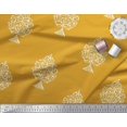 thumbnail image 3 of Soimoi Crepe Silk Fabric Floral & Flying Swan Block Print Fabric by The Yard 42 Inch Wide, 3 of 3