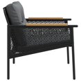 thumbnail image 3 of vidaXL Chaises de Jardin avec Coussins 2 Pcs Acier Noir, 3 of 5