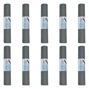 Hello Fit 10-Pack Tapis de yoga pour enfants, 68" x 24" Mat d'exercice non glissant, 4mm Tapis de yoga non toxiques pour les enfants, facile à nettoyer, tapis d'entraînement en vrac pour les écoles, les salles de classe et les studios, gris frais