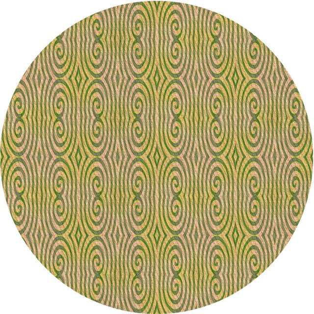 Ahgly Tapis Rond Lavable en Machine Intérieur Transitionnel Brun Doré Jaune, 3 Pieds Rond