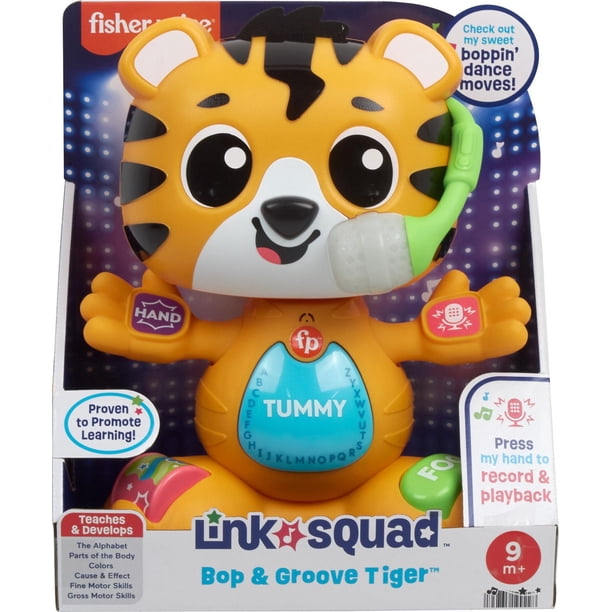 Fisher-Price Link Squad Bop & Groove Tiger Baby Learning Toy with