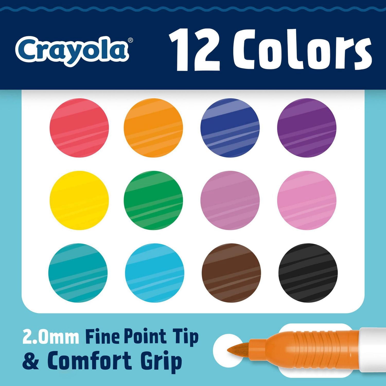 Crayola Fine Point Doodle Markers, 12 Count