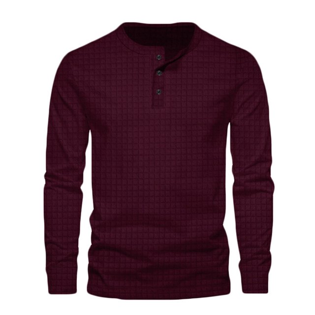 zbxnLI Men's Crew Neck Sweatshirts Button T-Shirts Solid Color Casual Lightweight Pullover Sweatshirt Tops