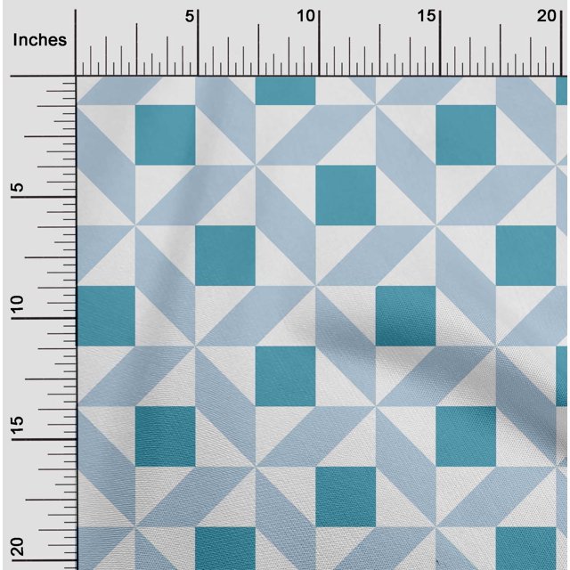 oneOone Polyester Lycra Fabric Triangle|Parallelogram & Square Geometric Print Fabric BTY 56 Inch Wide