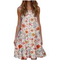 thumbnail image 2 of Ovzne Robes d'Été pour Femmes Robe pour Femme Mode pour Femmes Vacances Été Couleur Unie Sans Manches Fête Plage Robe d'Été Imprimée Liquidation, 2 of 6