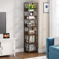 thumbnail image 3 of Tribesigns 75 in. Tall Narrow Bookshelf, 6-tier Multipurpose Storage Rack Book Shelves, Rustic Corner Square Shelf Tower, Skinny Bookcase Display Stand Shelving Units for Home Office, 3 of 8
