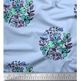 thumbnail image 1 of Soimoi Modal Satin Fabric Leaves & Floral Block Print Fabric by The Yard 42 Inch Wide, 1 of 3