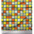 thumbnail image 1 of Soimoi Silk Fabric Geometric Square,Text & Bear Face Kids Print Fabric by Yard 42 Inch Wide, 1 of 3