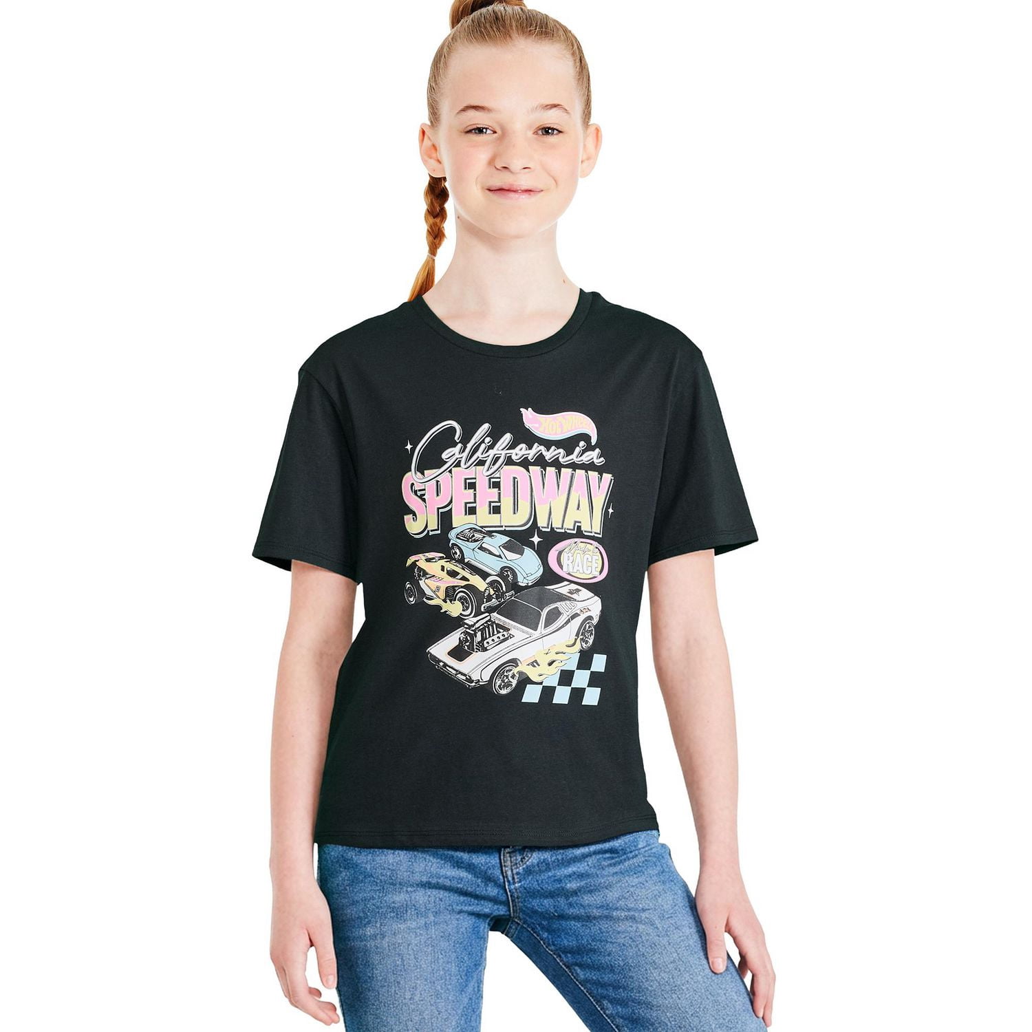 T-shirt à imprimé graphique Hot Wheels pour filles
