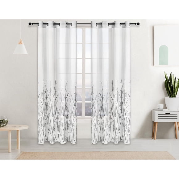 Safdie & Co. Rideau Branches Brodées 84L Gris Foncé