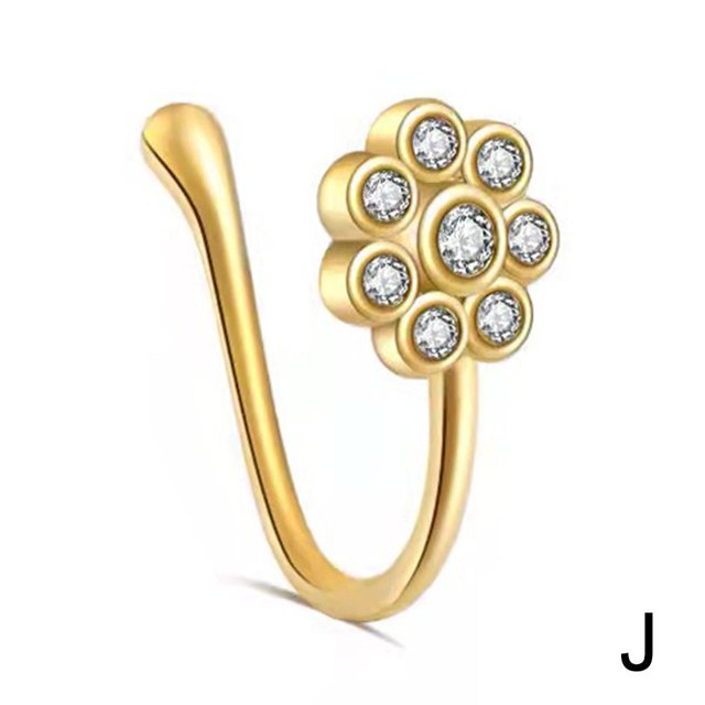 Bijou Pince-Nez en U Sans Perçage Micro-Incrustée de Zircon Cœur Queue de Poisson Couronne Clou de Nez