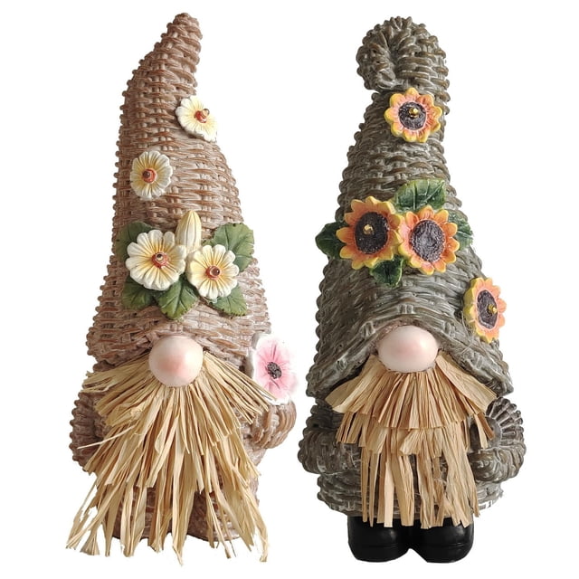 Angelo Décor Deeba and Dooba Gnome Statue Set with Solar Lights