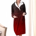 thumbnail image 2 of Meichang Women's Plush Fleece Robe Gradient Long Sleeve Shawl Collar Winter Bathrobe Mid Length Soft Fuzzy Fluffy Robe with Belt Loungewear, 2 of 4