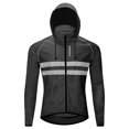 thumbnail image 1 of Amdohai Men Windproof Hooded Cycling Jacket Breathable High Visibility Reflective Bike Bicycle Riding Sports Coat Jacket, 1 of 7
