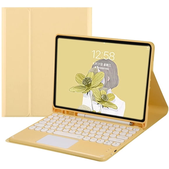 MYKOMI 2022 iPad 10th Generation Keyboard Case with Touchpad Cute Round Key Color Keyboard iPad 10 10.9 inch Detachable Touch Keyboard Slim Smart Cover