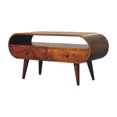 thumbnail image 2 of Artisan Furniture Solid Wood Chestnut Circular TV Stand, 2 of 8