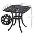 thumbnail image 3 of Outsunny Table d'Appoint d'Extérieur en Aluminium Coulé avec Trou pour Parasol, 3 of 10