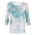 thumbnail image 4 of Pisexur Blouse Grande Taille Manches 3/4 pour Femmes Mode Décontractée Col Rond Imprimé Vintage T-Shirts Chemises Amples Tunique, 4 of 4