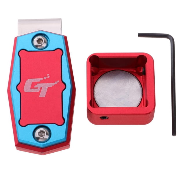 jinwen Porte-Craie de Billard Accessoire pour Queues de Billard avec Clip Rouge