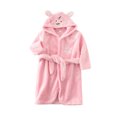 thumbnail image 1 of Sunnyoo Toddler Girls Hooded Flannel Nightrobe Sleepwear Robe Cartoon Bathrobe, Sizes 1-8, 1 of 3