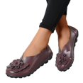 thumbnail image 2 of B91xZ Mocassins Classiques pour Femmes, Bout Rond, Chaussures Plates Confortables, Café 7, 2 of 5