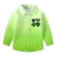 thumbnail image 4 of RXMEKW Chemise à Manches Longues Imprimée de la Saint-Patrick pour Garçons avec Col Rabattu, 95 % Coton 5 % Élasthanne, Vert, 4 of 7