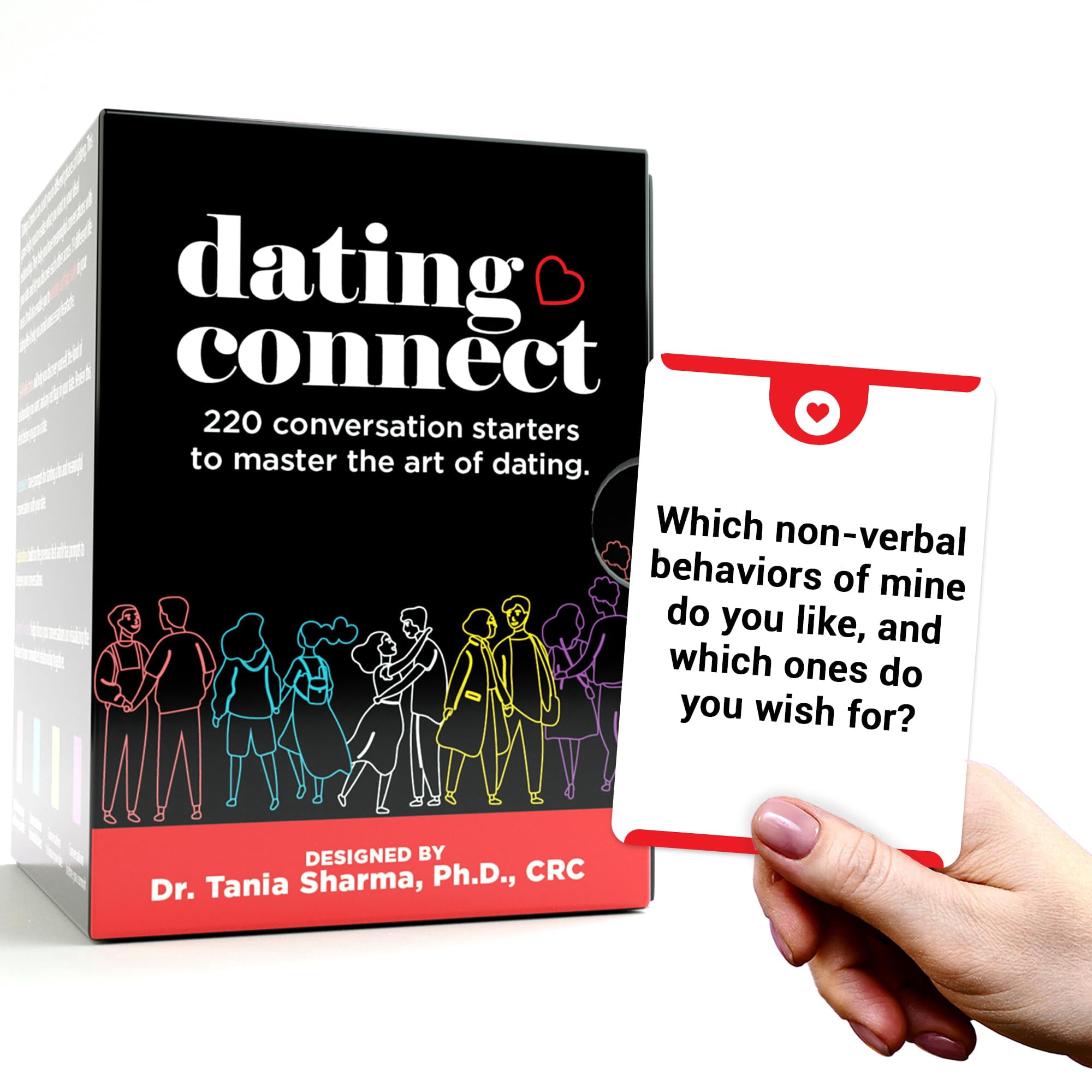 Dating Connect - Fun Card Game For Singles - 220 Ice Breakers Meaningful Conversations Red Flag Tips & Deception Awareness - Great for Dating First Dates or Meeting New People Age 17+ 2+ Players