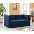 thumbnail image 3 of Meridian Furniture Quincy Navy Velvet Modular Sofa, 3 of 27