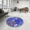 thumbnail image 4 of Ahgly Company Tapis d'Intérieur Lavable en Machine Carré Bleu Transitionnel, 6 Pieds Carré, 4 of 7