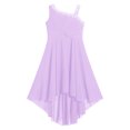 thumbnail image 3 of RUNQHUI Robe Pailletée Sans Manches pour Fille, Bretelles Asymétriques, Nœud Torsadé, Mariage, Fête, Maxi Lavande 14, 3 of 7