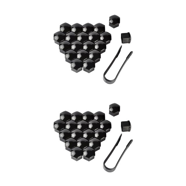 serony Pack de 20 Bouchons d'Écrou de Roue de Voiture Anti-Rouille Moyeu Automatique Couvercle de Vis Remplacement en Plastique 17-21mm Écrous d'Automobile Protecteurs Noir 19mm 2Set