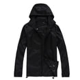 thumbnail image 1 of Fall Winter Jackets Coats Cardigan for Women, Solid Rain Jacket Outdoor Plus Size Hooded Windproof Loose Coat Water Proof Raglan Cuff Storage Bag Black, 1 of 3