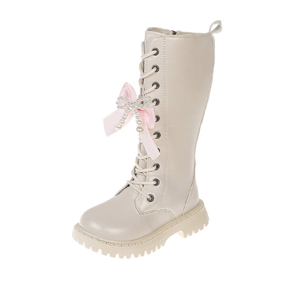 Yammkia Cowboy Boots for Girls Toddler Cowboy Boots Western Cowgirl Boots Boys Girls Mid Calf Square Toe Riding Walking Shoes Size 11.5 (White,Little Kids 11.5)