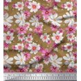 thumbnail image 1 of Soimoi Polyester Crepe Fabric Cosmos Floral Print Fabric by Yard 52 Inch Wide, 1 of 3