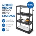 thumbnail image 3 of Gracious Living 4 Shelf Fixed Height Ventilated Heavy Duty Storage Unit, Black, 3 of 12