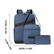 Rbaofujie Business Three Piece Backpack for Men Large Capacity Spliced Student School Bag and Fashionable Computer Bag Back To School Supplies