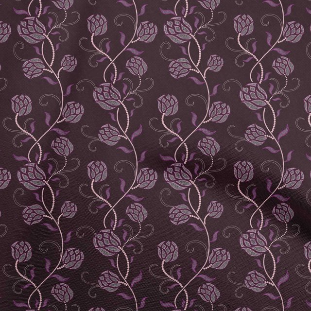 oneOone Rayon Purple Fabric Floral Craft Projects Decor Fabric Printed By The Yard 56 Inch Wide