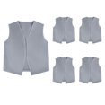 thumbnail image 1 of TOPTIE Kid Volunteer No-Button Child Vest Waistcoat Party Vests 5 Packs-Gray-L, 1 of 5