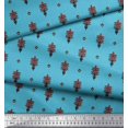 thumbnail image 2 of Soimoi Poly Georgette Fabric Leaves & Floral Block Print Fabric by Yard 42 Inch Wide, 2 of 4