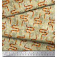 thumbnail image 3 of Soimoi Beige polyester Crepe Fabric Leaves,White Floral & Snake Reptile Decor Fabric Printed BTY 42 Inch Wide, 3 of 3