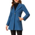 thumbnail image 4 of INSPIRE CHIC Women's Lapel Collar Buttoned Outwear Elegant Work Notch Trench Winter Coat S Grey Blue, 4 of 6