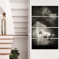 thumbnail image 1 of White Horse under Thunder Sky - Animal Canvas Art Print, 1 of 3