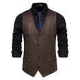thumbnail image 1 of LOVZFMLL Débardeurs pour Hommes Unis Mode Décontractée à Boutons Hauts de Costume de Scène Débardeurs Blouse, 1 of 9